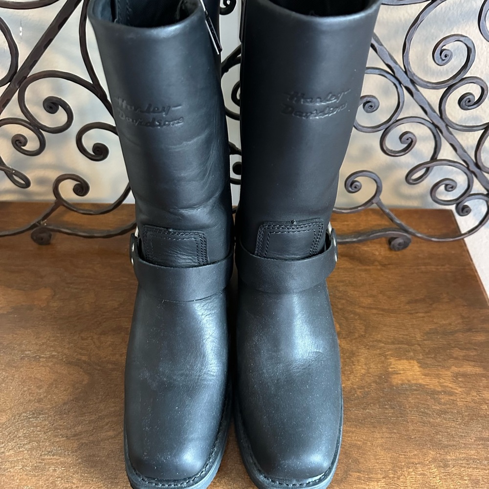 Harley-Davidson Black Leather Motorcycle Boots